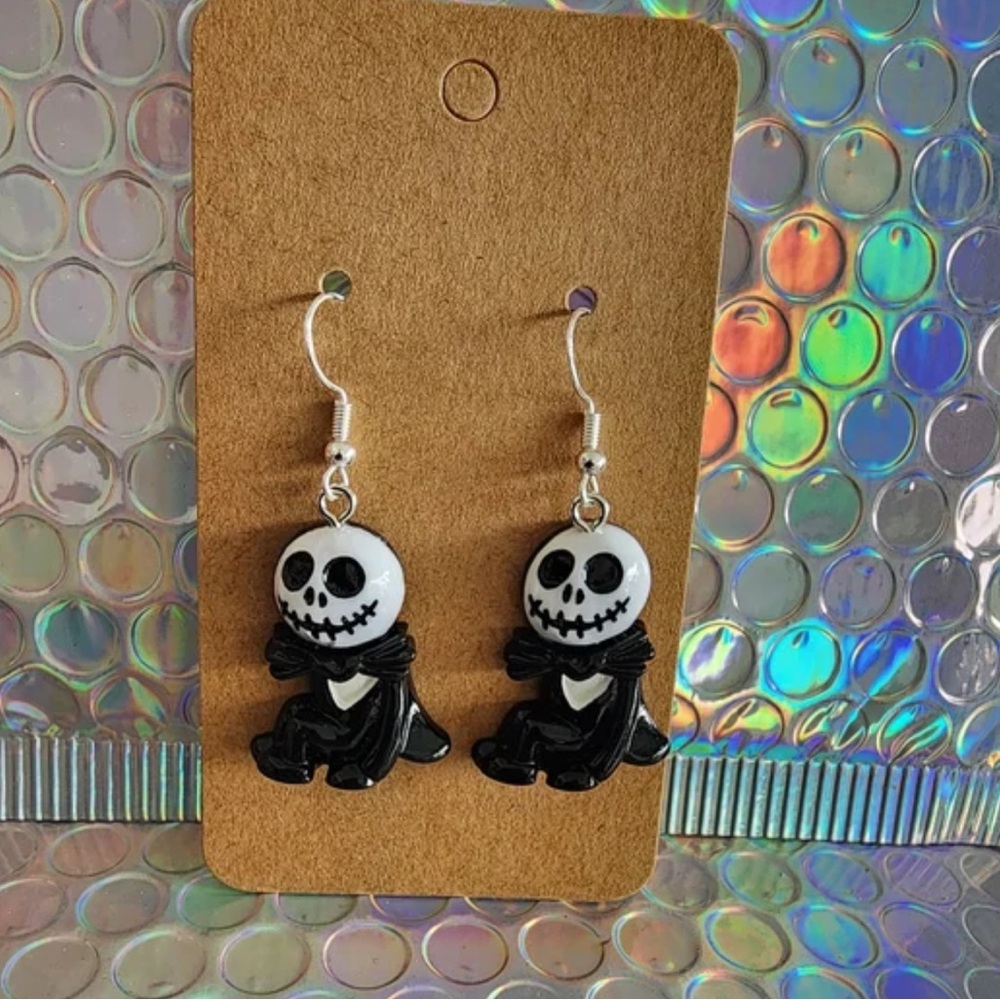 Black and White Skeleton Earrings